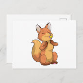Fox mit Lollipop Postkarte (Vorne/Hinten)