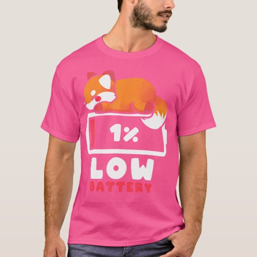 Fox mit niedrigem Akku T-Shirt (Vorderseite)