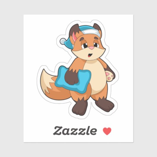 Fox mit Nightcap Aufkleber (Blatt)