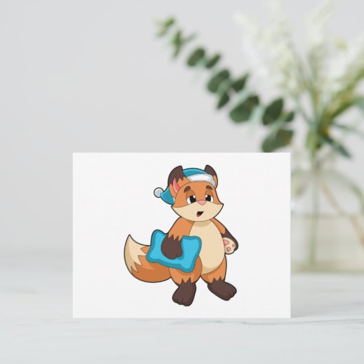 Fox mit Nightcap Postkarte (Stehend Vorderseite)