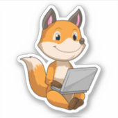 Fox mit Notebook Aufkleber (Vorderseite)