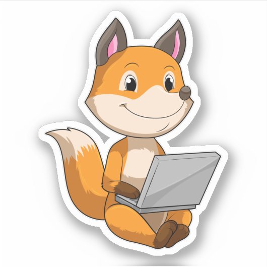 Fox mit Notebook Aufkleber (Vorderseite)