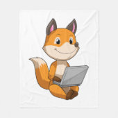 Fox mit Notebook Fleecedecke (Vorderseite)