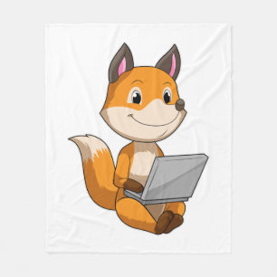 Fox mit Notebook Fleecedecke