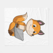 Fox mit Notebook Fleecedecke (Vorderseite (Horizontal))