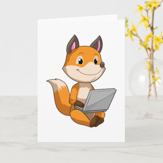 Fox mit Notebook Karte (Gelbe Blume)