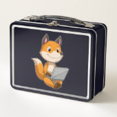 Fox mit Notebook Metall Brotdose (Vorderseite)
