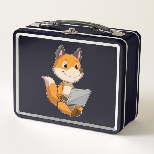 Fox mit Notebook Metall Brotdose (Vorderseite)