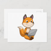 Fox mit Notebook Postkarte (Vorne/Hinten)