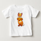 Fox mit Pizza Baby T-shirt (Vorderseite)