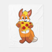 Fox mit Pizza Fleecedecke (Vorderseite)