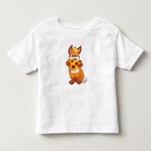 Fox mit Pizza Kleinkind T-shirt (Vorderseite)