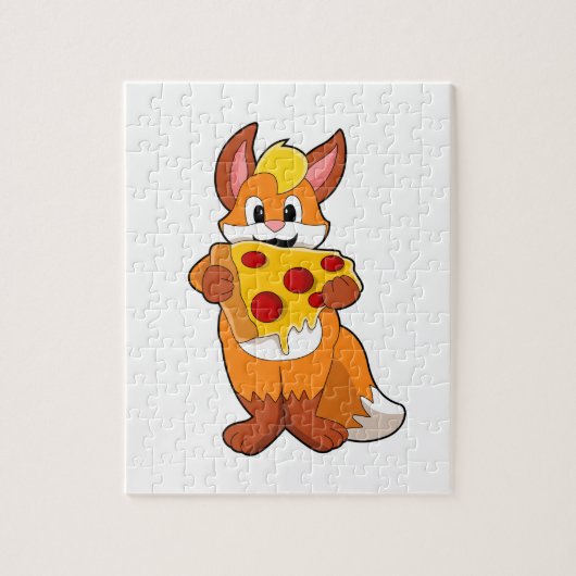 Fox mit Pizza Puzzle (Vertikal)