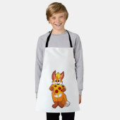 Fox mit Pizza Schürze (Getragen)