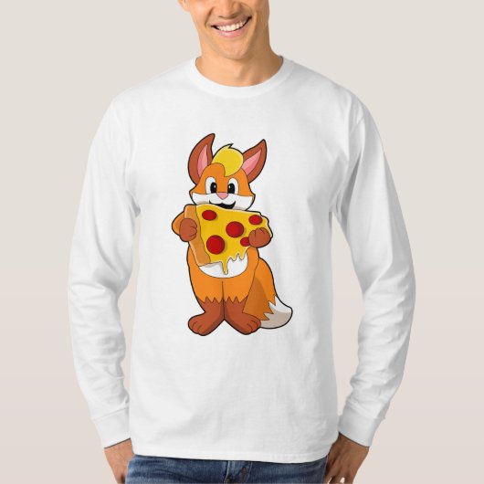 Fox mit Pizza T-Shirt (Vorderseite)