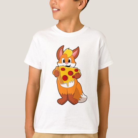 Fox mit Pizza T-Shirt (Vorderseite)