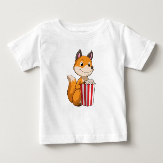 Fox mit Popcorn Baby T-shirt (Vorderseite)