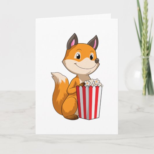 Fox mit Popcorn Karte (Vorderseite)