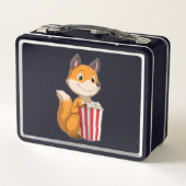 Fox mit Popcorn Metall Brotdose (Rückseite)