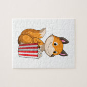 Fox mit Popcorn Puzzle (Horizontal)