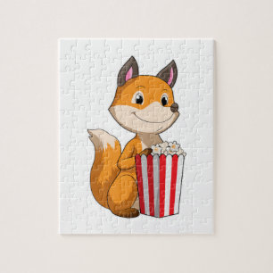 Fox mit Popcorn Puzzle
