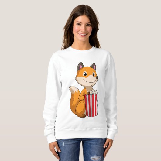 Fox mit Popcorn Sweatshirt (Vorne ganz)