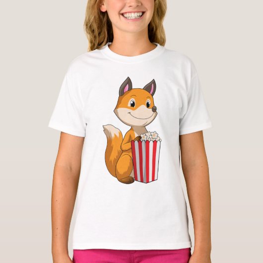 Fox mit Popcorn T-Shirt (Vorderseite)