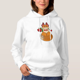 Fox mit Rose Blume Hoodie