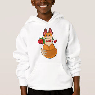 Fox mit Rose Blume Hoodie