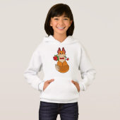 Fox mit Rose Blume Hoodie (Vorne ganz)