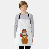Fox mit Rose Blume Schürze (Getragen)