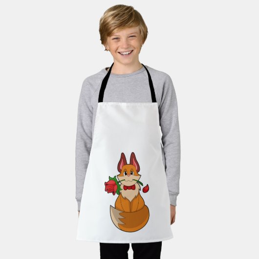 Fox mit Rose Blume Schürze (Getragen)