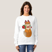 Fox mit Rose Blume Sweatshirt (Vorne ganz)