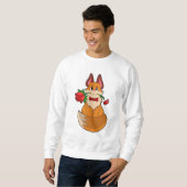 Fox mit Rose Blume Sweatshirt (Vorne ganz)