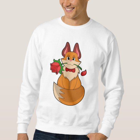 Fox mit Rose Blume Sweatshirt (Vorderseite)