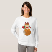 Fox mit Rose Blume T-Shirt (Vorne ganz)
