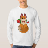 Fox mit Rose Blume T-Shirt (Vorderseite)