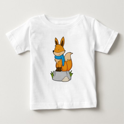 Fox mit Scarf auf Rock Baby T-shirt (Vorderseite)