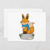 Fox mit Scarf auf Rock Postkarte (Vorne/Hinten)