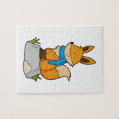 Fox mit Scarf auf Rock Puzzle (Horizontal)