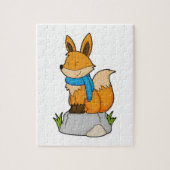 Fox mit Scarf auf Rock Puzzle (Vertikal)