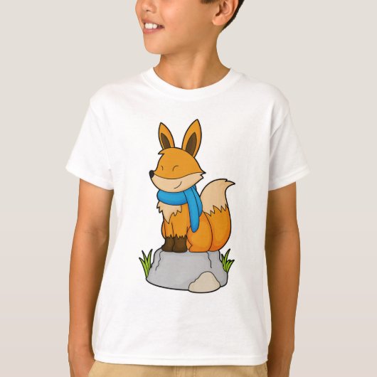 Fox mit Scarf auf Rock T-Shirt (Vorderseite)