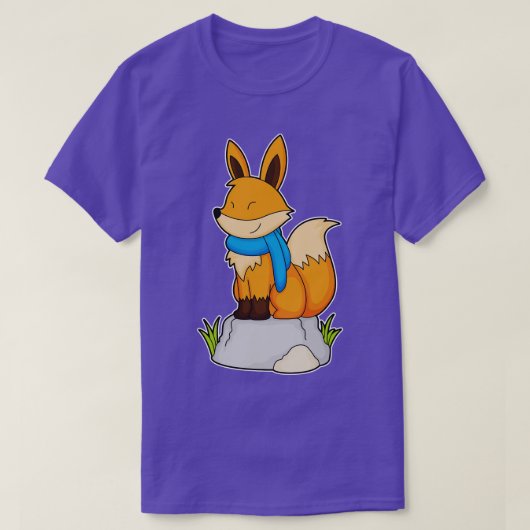 Fox mit Scarf auf Rock T-Shirt (Design vorne)