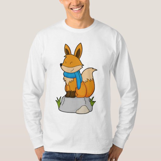 Fox mit Scarf auf Rock T-Shirt (Vorderseite)