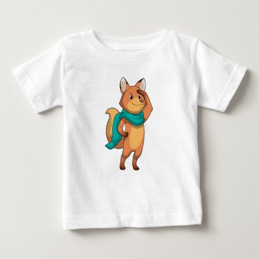 Fox mit Scarf Baby T-shirt (Vorderseite)