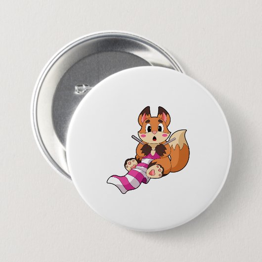 Fox mit Scarf Button (Vorne & Hinten)
