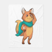 Fox mit Scarf Fleecedecke (Vorderseite)