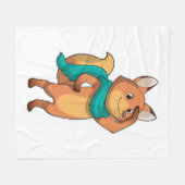 Fox mit Scarf Fleecedecke (Vorderseite (Horizontal))