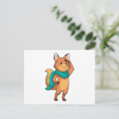 Fox mit Scarf Postkarte (Stehend Vorderseite)