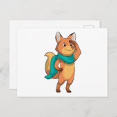 Fox mit Scarf Postkarte (Vorne/Hinten)